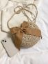 Medium Straw Bag Bow Decor