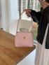 Small Flap Bucket Bag Turn Lock Minimalist