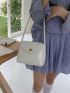 Small Flap Bucket Bag Turn Lock Minimalist