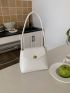 Small Flap Bucket Bag Turn Lock Minimalist