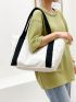 Oversized Shopper Bag Two Tone Multi-Pocket