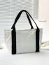 Oversized Shopper Bag Two Tone Multi-Pocket