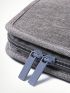 Gray Passport Case Portable Credit Card Holder Waterproof With Zipper