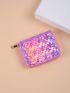 Holographic Classic Card Holder Fashionable With Zipper