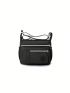 Minimalist Square Bag Medium Zipper Black Waterproof