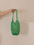 Mini Straw Bag Green Fashionable For Vacation