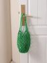 Mini Straw Bag Green Fashionable For Vacation