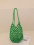 Mini Straw Bag Green Fashionable For Vacation