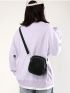 Mini Square Bag Letter Patch Black For Daily