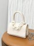 Mini Chain Decor Flap Square Bag Fashion Beige