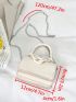 Mini Chain Decor Flap Square Bag Fashion Beige