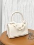 Mini Chain Decor Flap Square Bag Fashion Beige