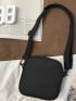 Mini Zip Front Square Bag Casual Black