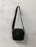 Mini Zip Front Square Bag Casual Black