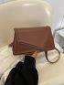 Minimalist Flap Square Bag Brown With Adjustable Strap