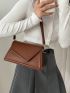 Minimalist Flap Square Bag Brown With Adjustable Strap