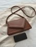 Minimalist Flap Square Bag Brown With Adjustable Strap