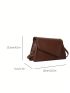 Minimalist Flap Square Bag Brown With Adjustable Strap