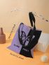 Butterfly & Letter Graphic Shopper Bag