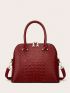 Crocodile Embossed Pu Dome Bag Elegant