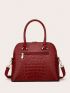 Crocodile Embossed Pu Dome Bag Elegant