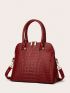 Crocodile Embossed Pu Dome Bag Elegant