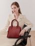 Crocodile Embossed Pu Dome Bag Elegant