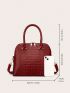 Crocodile Embossed Pu Dome Bag Elegant