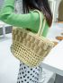 Hollow Out Design Straw Bag Double Handle Vacation