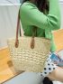 Hollow Out Design Straw Bag Vacation Double Handle