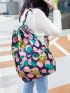 Polyamide Drawstring Backpack Floral Pattern Pocket Front