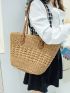 Hollow Out Design Straw Bag Vacation Double Handle