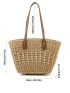 Hollow Out Design Straw Bag Vacation Double Handle