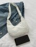 Fashion White Hobo Bag With Zipper