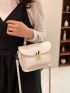 Small Flap Square Bag Embossed Turn Lock