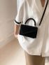 Mini Flap Square Bag Studded Decor Black