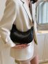 Small Square Bag Litchi Embossed Minimalist Black