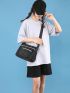 Minimalist Square Bag Medium Zipper Black Waterproof