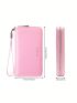 Letter Graphic Long Wallet Zipper Pink