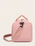 Letter Graphic Travel Bag Medium Double Handle Pink