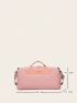 Letter Graphic Travel Bag Medium Double Handle Pink