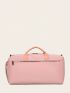 Letter Graphic Travel Bag Medium Double Handle Pink