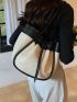 Two Tone Bucket Bag Drawstring Design Contrast Binding Nylon