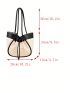 Two Tone Bucket Bag Drawstring Design Contrast Binding Nylon