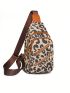 Leopard Pattern Sling Bag Mini Zipper