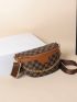 Women's Geometric Print PU Sling Bag, Trendy & Stylish Crossbody Purse for Travel