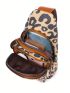 Leopard Pattern Sling Bag Mini Zipper