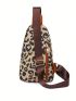 Leopard Pattern Sling Bag Mini Zipper