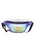 Front Waist Pack Holographic PVC Colorful Waterproof Chest Bag For Sports, Clear Bag