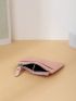 Minimalist Card Holder Pink Litchi Embossed